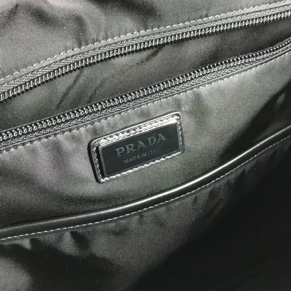 PRADA triangle logo plate Signeau print bag Backpack Nylon Red/White x Black - Picture 11 of 16